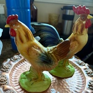 Vintage Lefton rooster pair